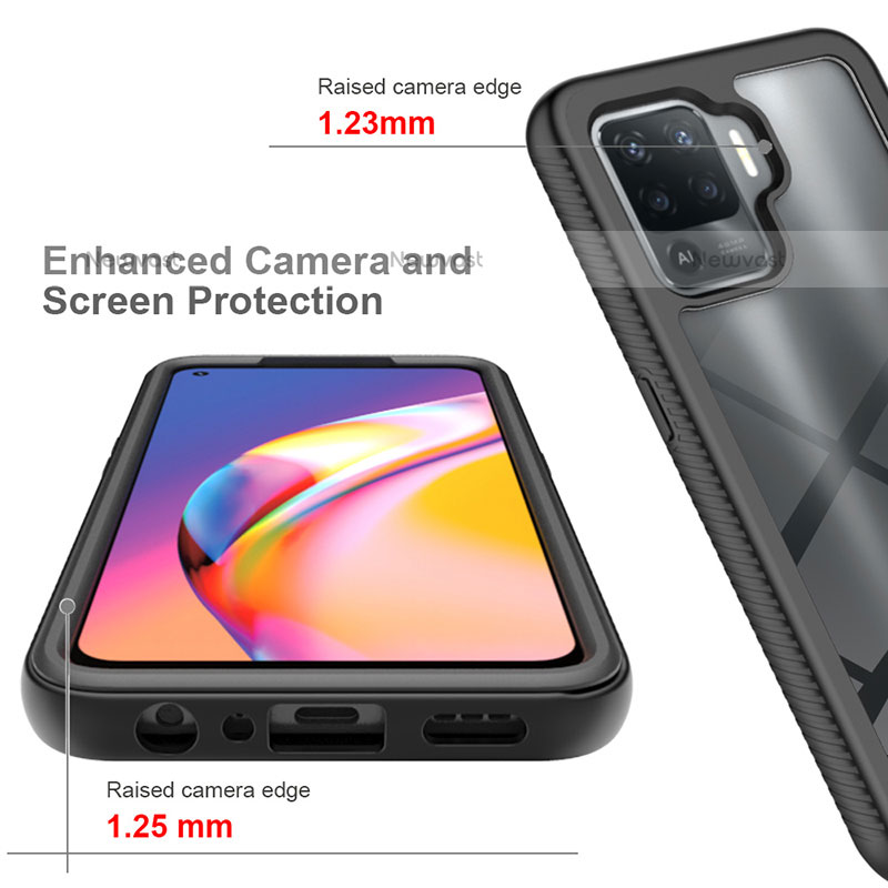 Silicone Transparent Frame Case Cover 360 Degrees for Oppo A94 4G