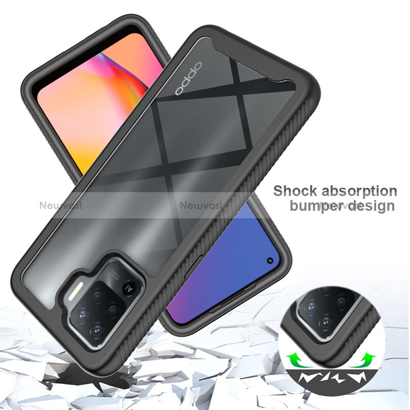 Silicone Transparent Frame Case Cover 360 Degrees for Oppo Reno5 Lite