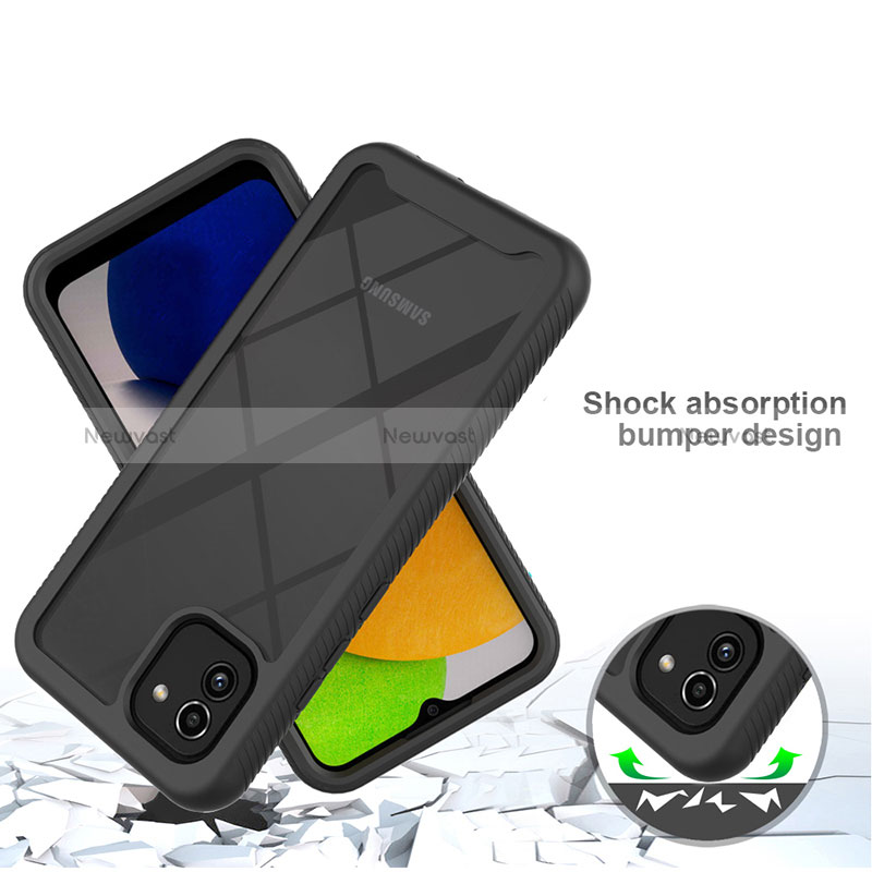Silicone Transparent Frame Case Cover 360 Degrees for Samsung Galaxy A03