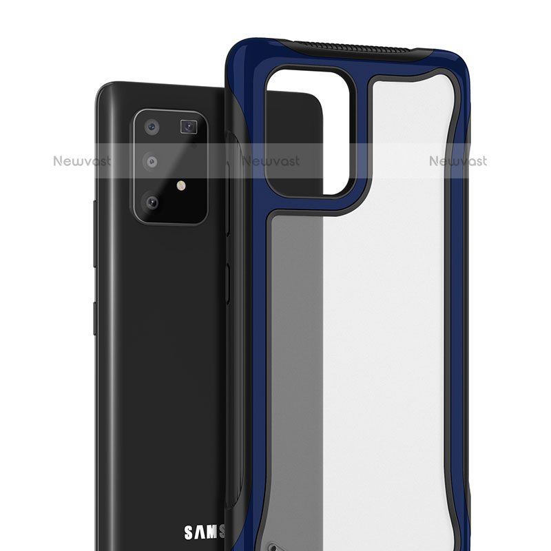 Silicone Transparent Frame Case Cover 360 Degrees for Samsung Galaxy A91