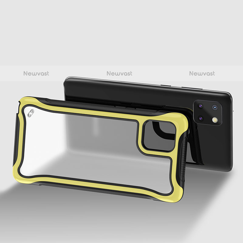 Silicone Transparent Frame Case Cover 360 Degrees for Samsung Galaxy Note 10 Lite Yellow