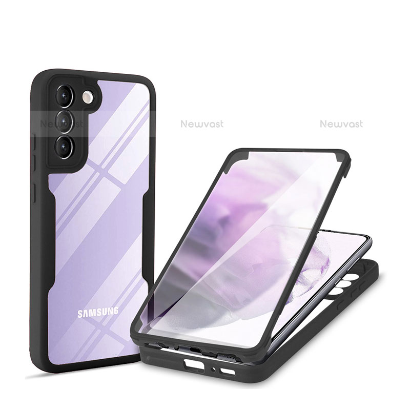 Silicone Transparent Frame Case Cover 360 Degrees for Samsung Galaxy S21 FE 5G