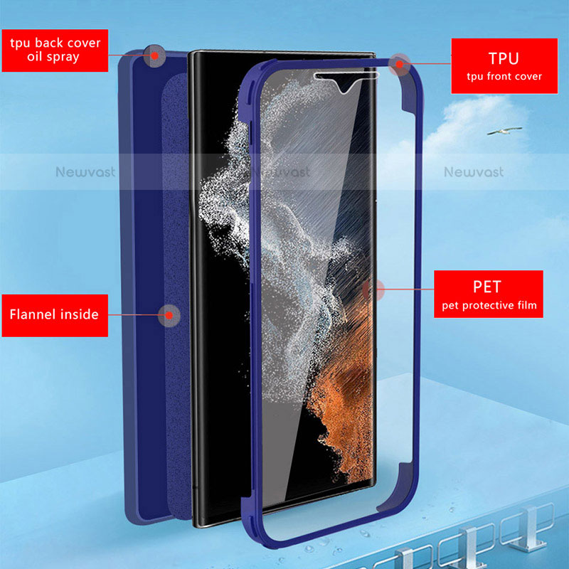 Silicone Transparent Frame Case Cover 360 Degrees for Samsung Galaxy S23 Ultra 5G