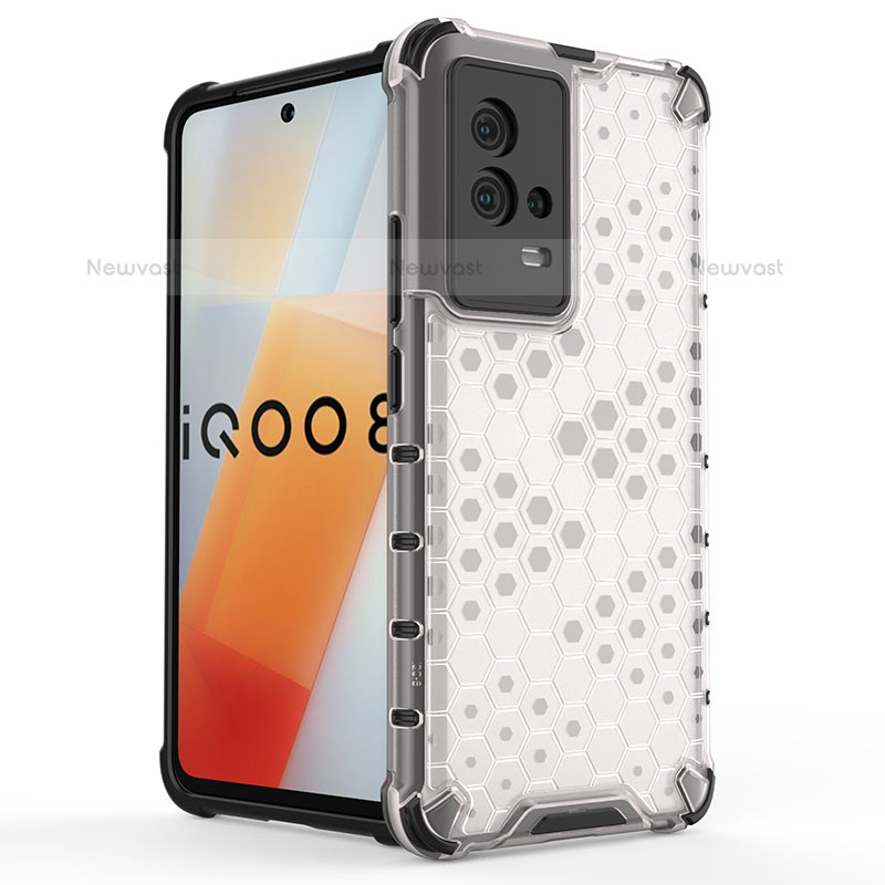 Silicone Transparent Frame Case Cover 360 Degrees for Vivo iQOO 8 5G