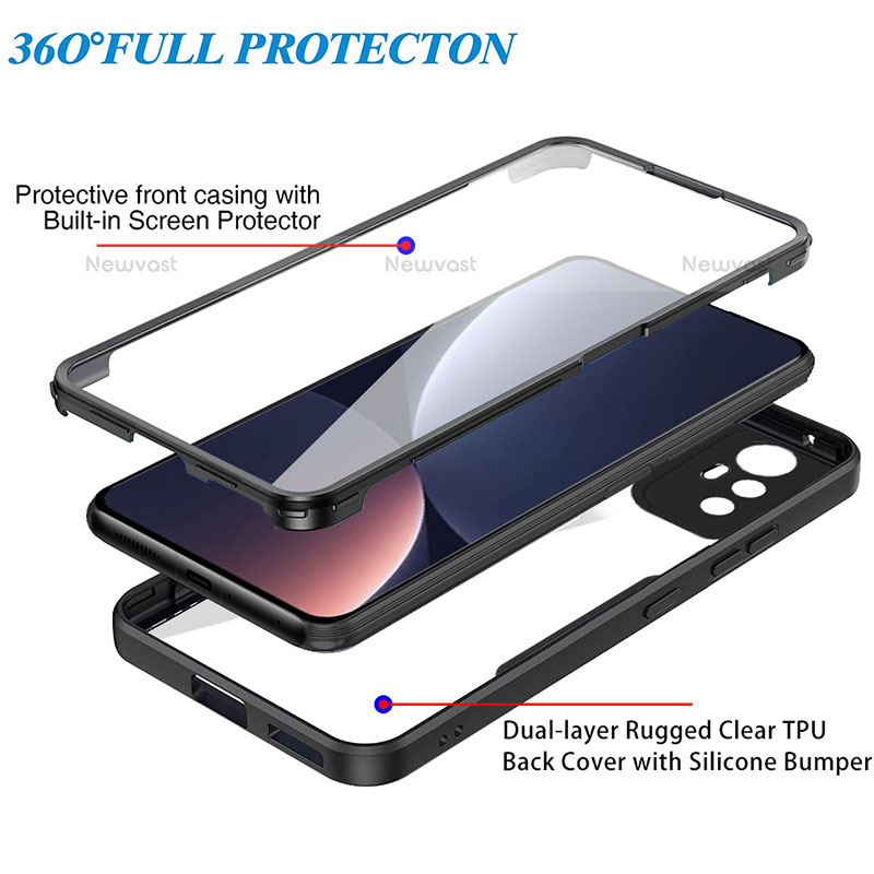 Silicone Transparent Frame Case Cover 360 Degrees for Xiaomi Mi 12 Pro 5G