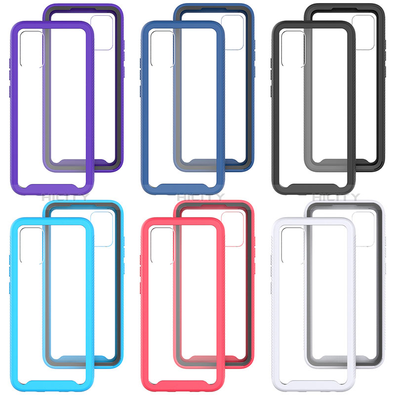 Silicone Transparent Frame Case Cover 360 Degrees JX1 for Samsung Galaxy A03s