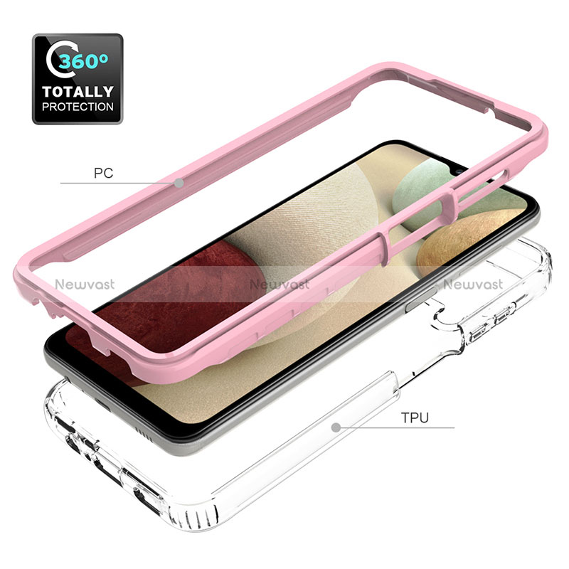 Silicone Transparent Frame Case Cover 360 Degrees JX1 for Samsung Galaxy A12 5G