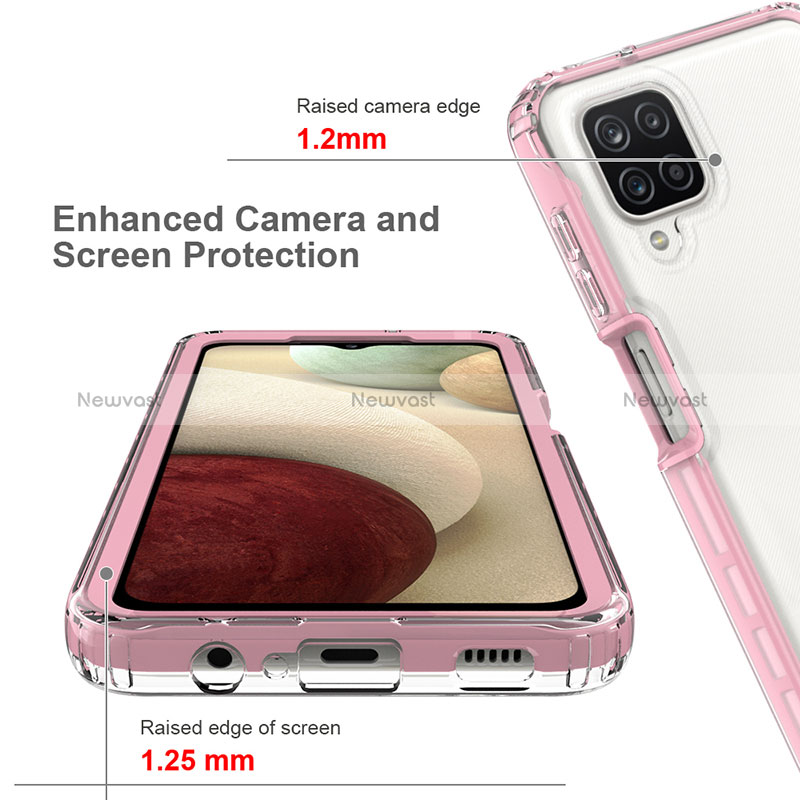 Silicone Transparent Frame Case Cover 360 Degrees JX1 for Samsung Galaxy A12 5G