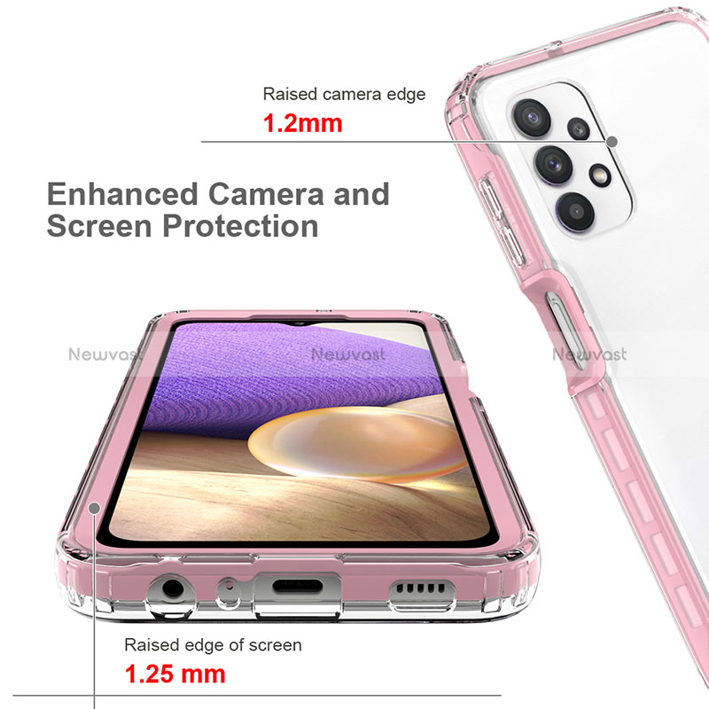 Silicone Transparent Frame Case Cover 360 Degrees JX1 for Samsung Galaxy A32 4G