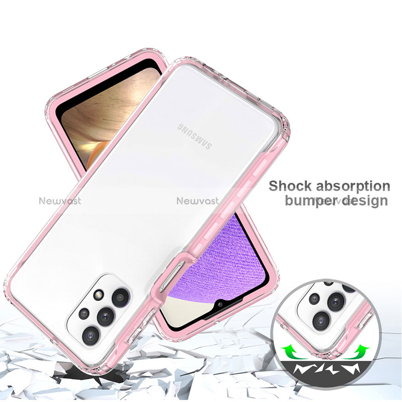 Silicone Transparent Frame Case Cover 360 Degrees JX1 for Samsung Galaxy A32 5G