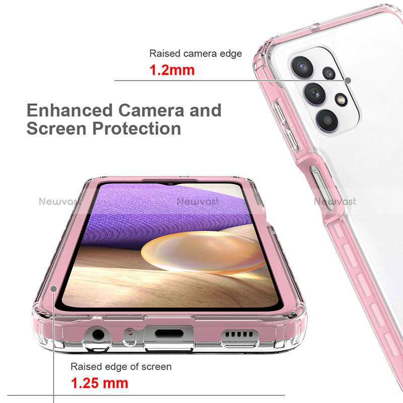 Silicone Transparent Frame Case Cover 360 Degrees JX1 for Samsung Galaxy A32 5G