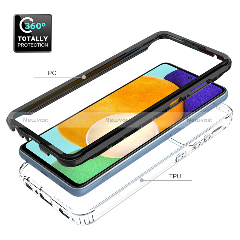 Silicone Transparent Frame Case Cover 360 Degrees JX1 for Samsung Galaxy A52 4G