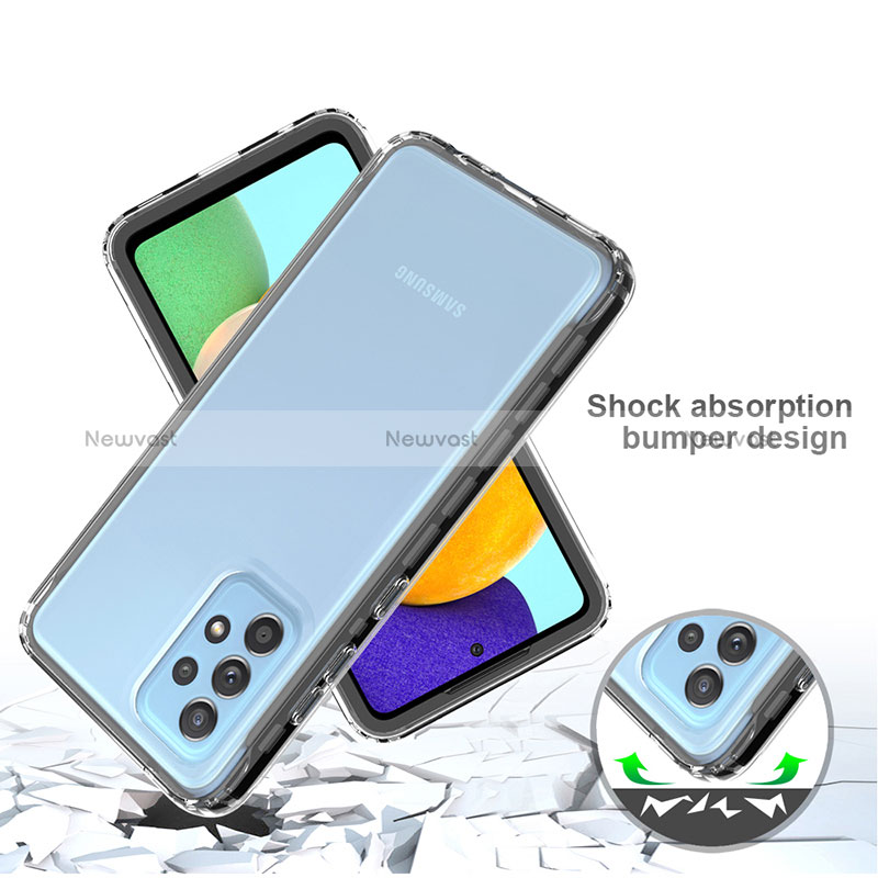 Silicone Transparent Frame Case Cover 360 Degrees JX1 for Samsung Galaxy A52 4G