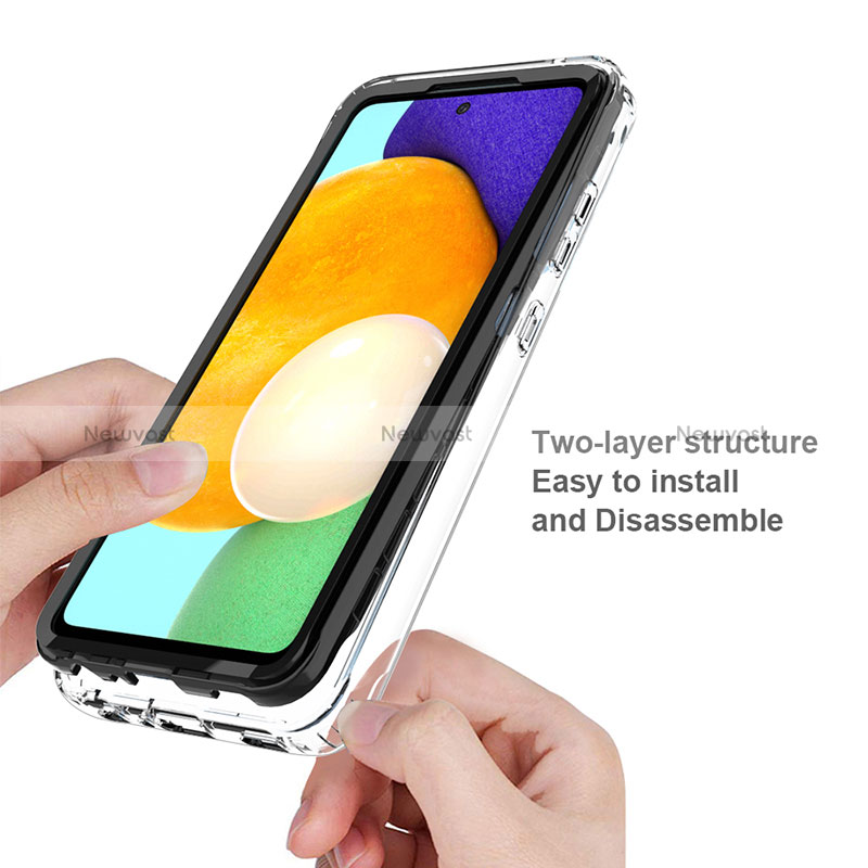 Silicone Transparent Frame Case Cover 360 Degrees JX1 for Samsung Galaxy A52 5G