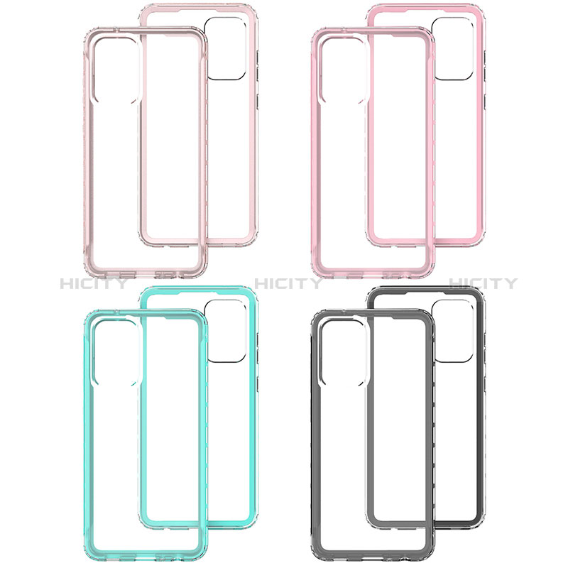 Silicone Transparent Frame Case Cover 360 Degrees JX1 for Samsung Galaxy A72 5G