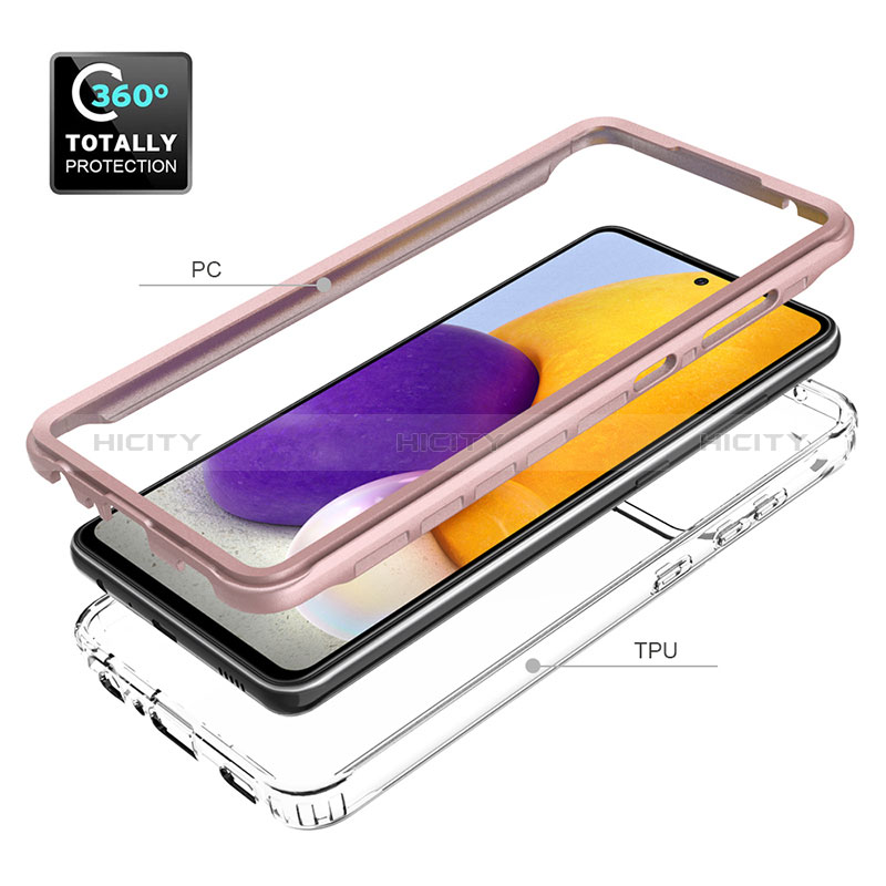 Silicone Transparent Frame Case Cover 360 Degrees JX1 for Samsung Galaxy A72 5G