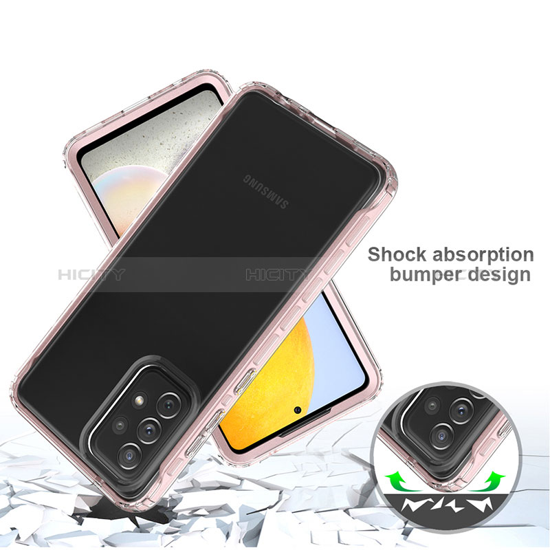 Silicone Transparent Frame Case Cover 360 Degrees JX1 for Samsung Galaxy A72 5G
