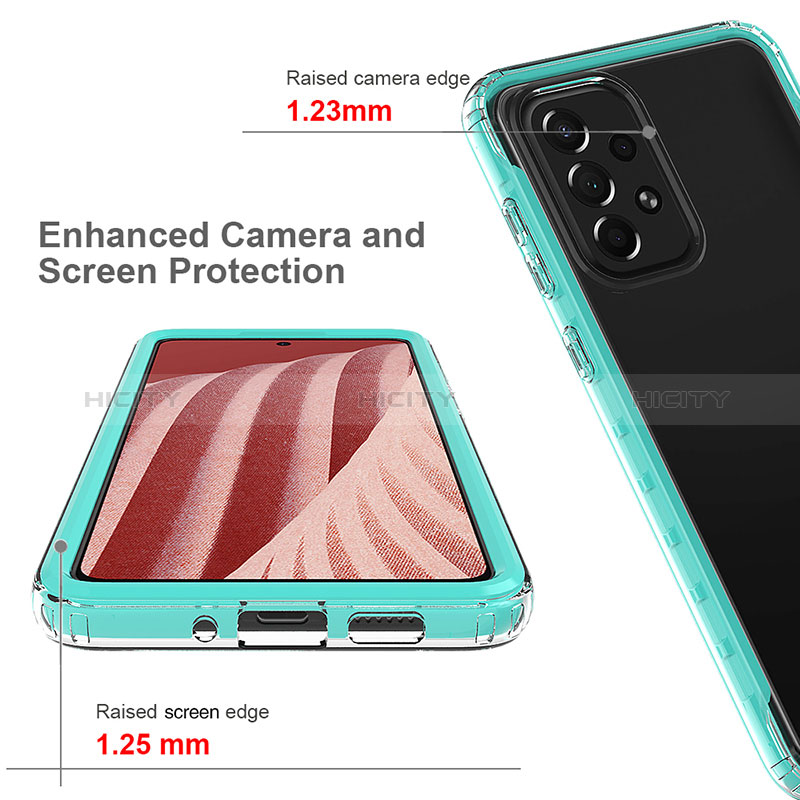 Silicone Transparent Frame Case Cover 360 Degrees JX1 for Samsung Galaxy A73 5G