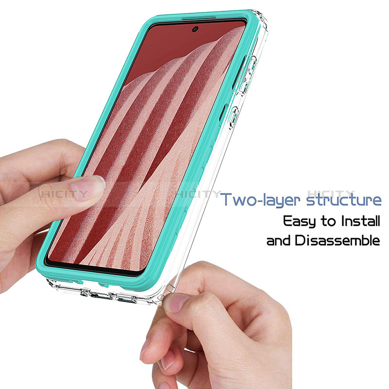 Silicone Transparent Frame Case Cover 360 Degrees JX1 for Samsung Galaxy A73 5G