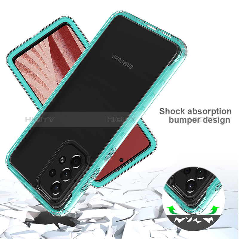 Silicone Transparent Frame Case Cover 360 Degrees JX1 for Samsung Galaxy A73 5G