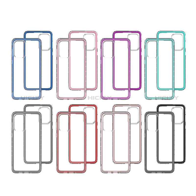 Silicone Transparent Frame Case Cover 360 Degrees JX1 for Samsung Galaxy A73 5G