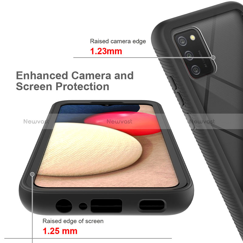 Silicone Transparent Frame Case Cover 360 Degrees JX1 for Samsung Galaxy F02S SM-E025F