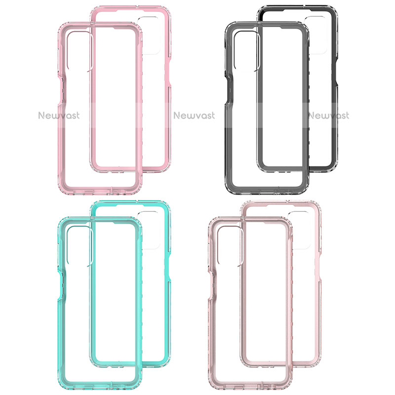 Silicone Transparent Frame Case Cover 360 Degrees JX1 for Samsung Galaxy M32 5G