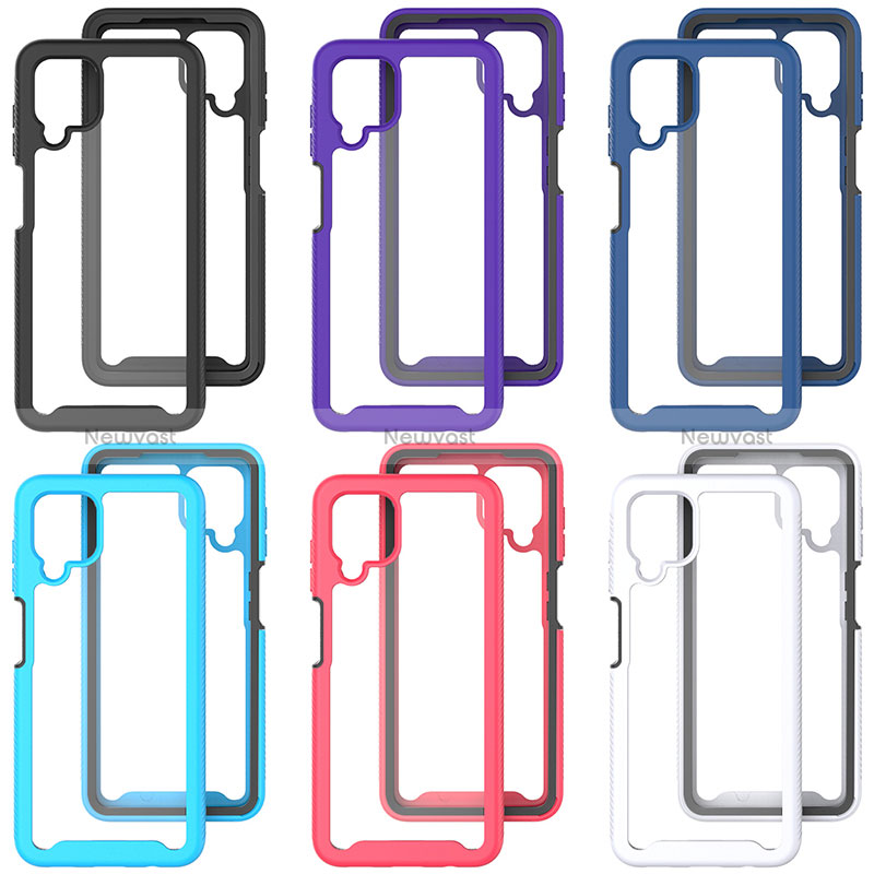 Silicone Transparent Frame Case Cover 360 Degrees JX2 for Samsung Galaxy A12 5G