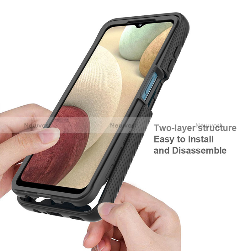 Silicone Transparent Frame Case Cover 360 Degrees JX2 for Samsung Galaxy A12 5G