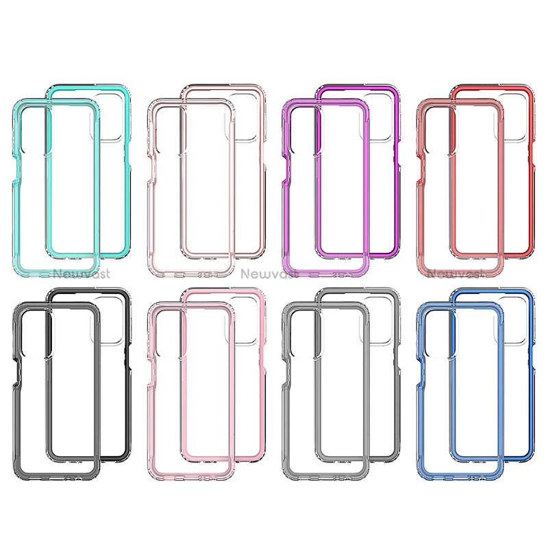 Silicone Transparent Frame Case Cover 360 Degrees JX2 for Samsung Galaxy A23 4G