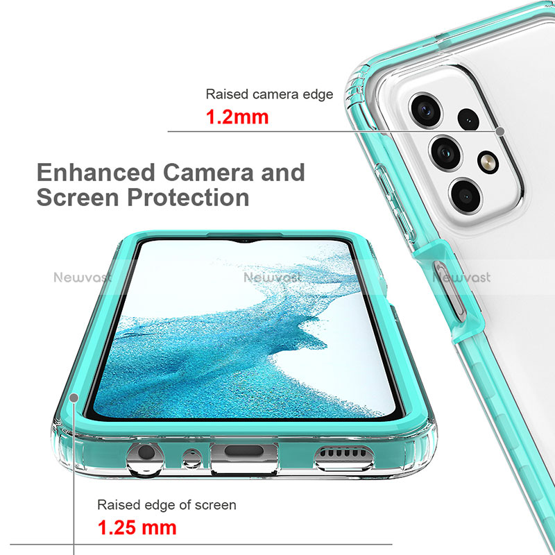 Silicone Transparent Frame Case Cover 360 Degrees JX2 for Samsung Galaxy A23 4G