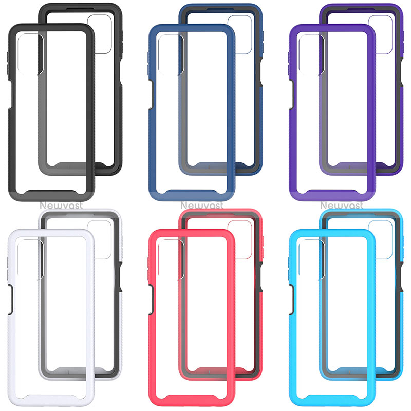 Silicone Transparent Frame Case Cover 360 Degrees JX2 for Samsung Galaxy A32 4G