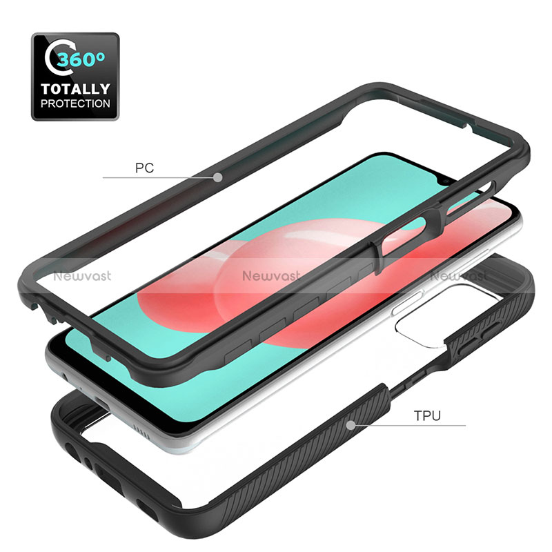 Silicone Transparent Frame Case Cover 360 Degrees JX2 for Samsung Galaxy A32 4G