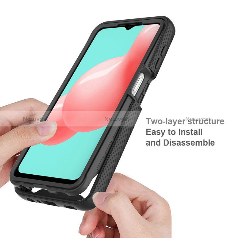 Silicone Transparent Frame Case Cover 360 Degrees JX2 for Samsung Galaxy A32 4G