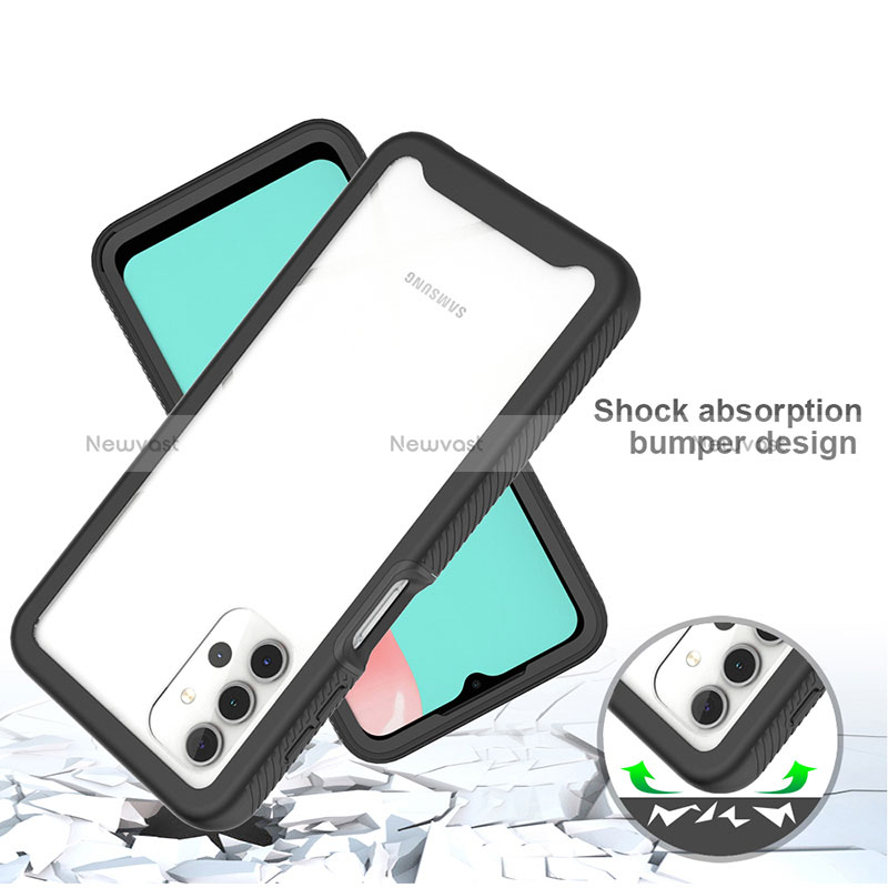 Silicone Transparent Frame Case Cover 360 Degrees JX2 for Samsung Galaxy A32 4G