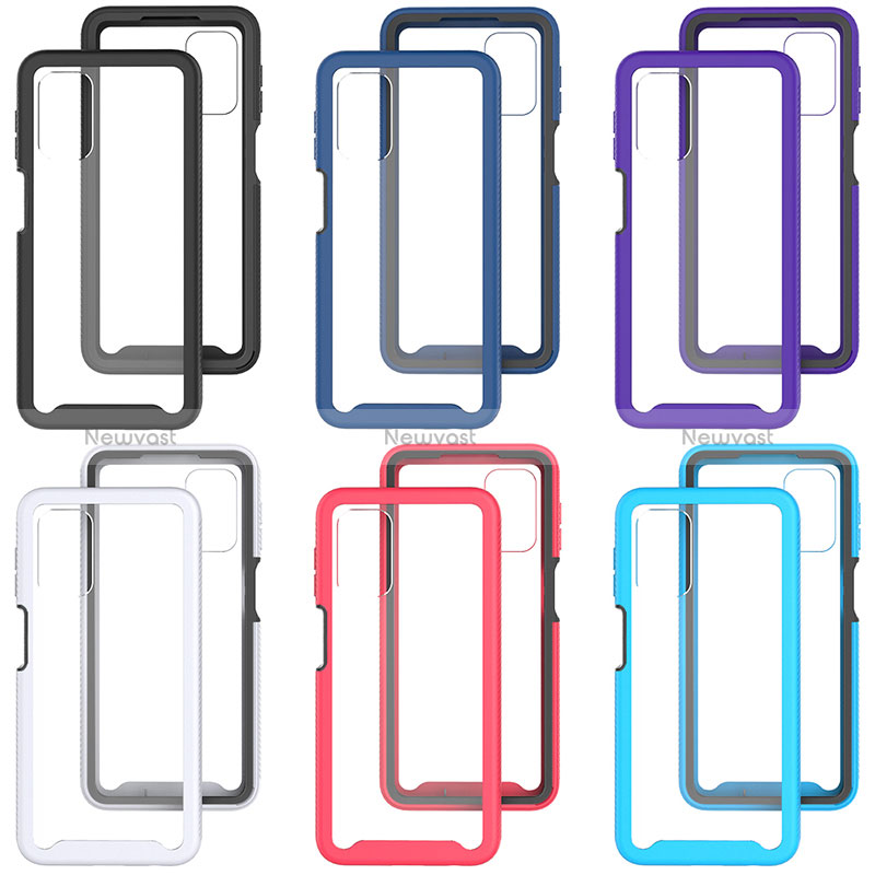 Silicone Transparent Frame Case Cover 360 Degrees JX2 for Samsung Galaxy A32 5G