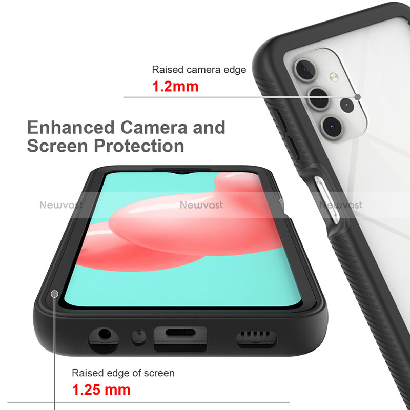 Silicone Transparent Frame Case Cover 360 Degrees JX2 for Samsung Galaxy A32 5G