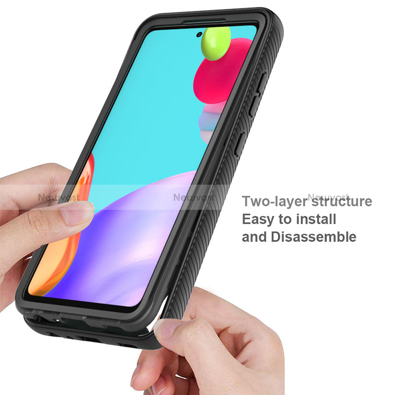 Silicone Transparent Frame Case Cover 360 Degrees JX2 for Samsung Galaxy A52 5G