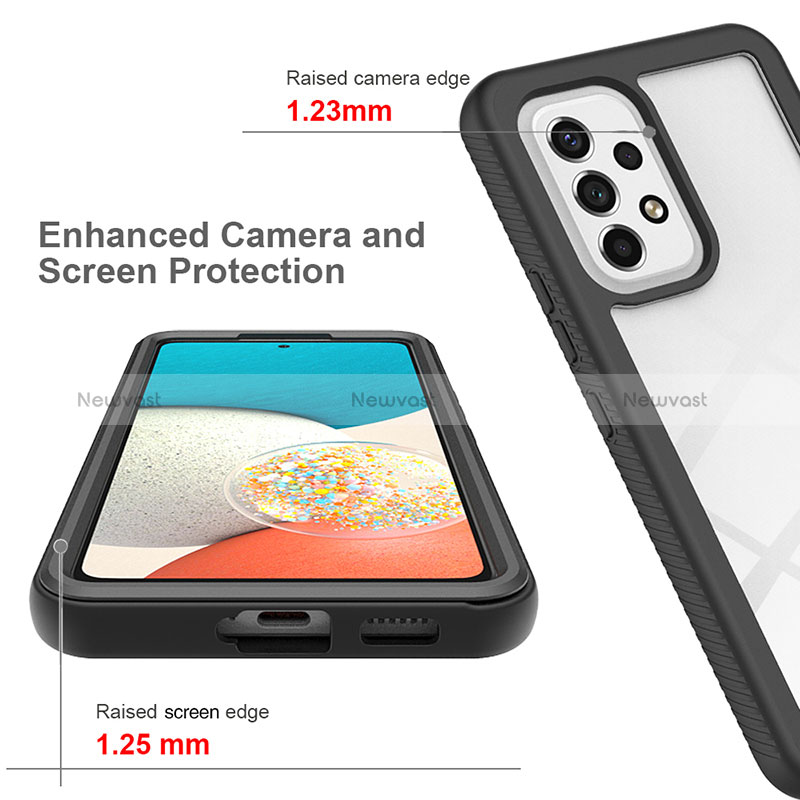 Silicone Transparent Frame Case Cover 360 Degrees JX2 for Samsung Galaxy A53 5G