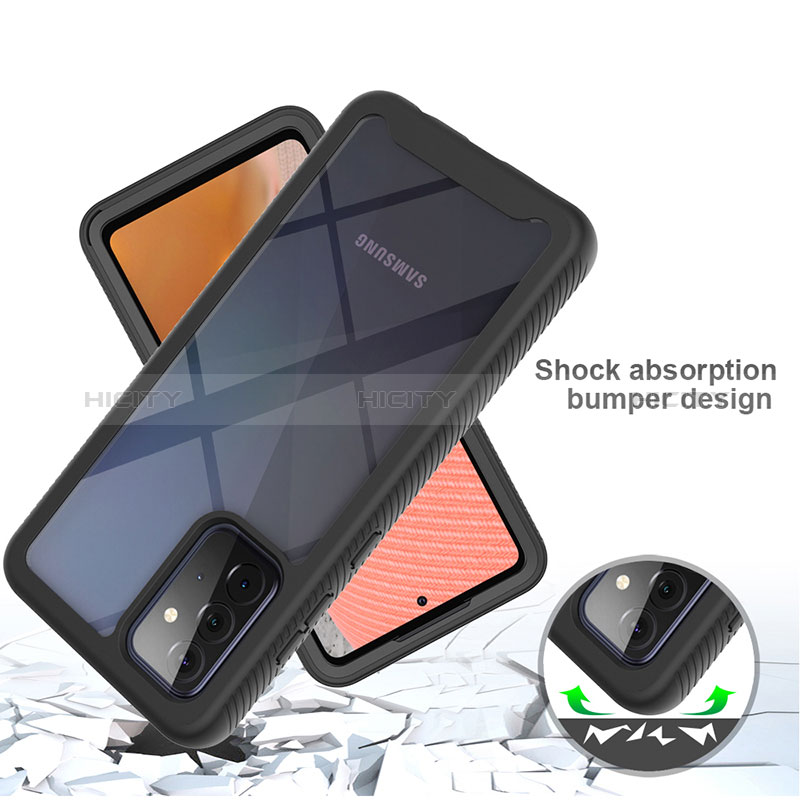 Silicone Transparent Frame Case Cover 360 Degrees JX2 for Samsung Galaxy A72 4G