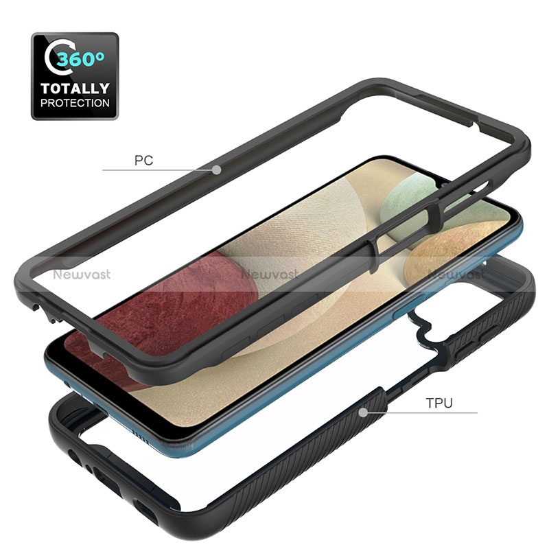 Silicone Transparent Frame Case Cover 360 Degrees JX2 for Samsung Galaxy M12