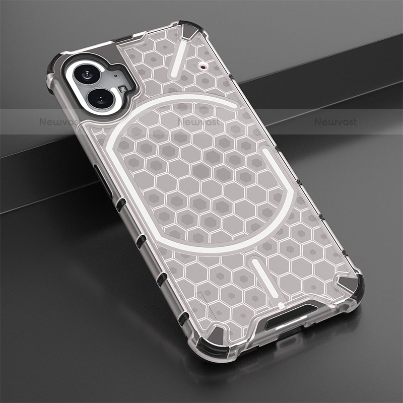 Silicone Transparent Frame Case Cover 360 Degrees M01 for Nothing Phone 1 White