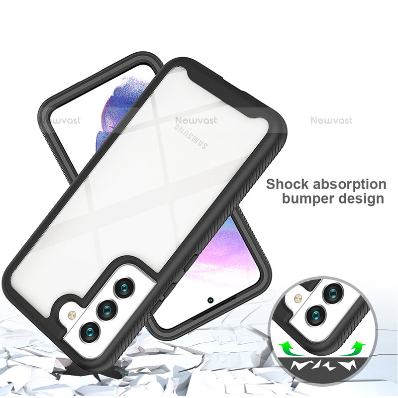 Silicone Transparent Frame Case Cover 360 Degrees M01 for Samsung Galaxy S22 5G