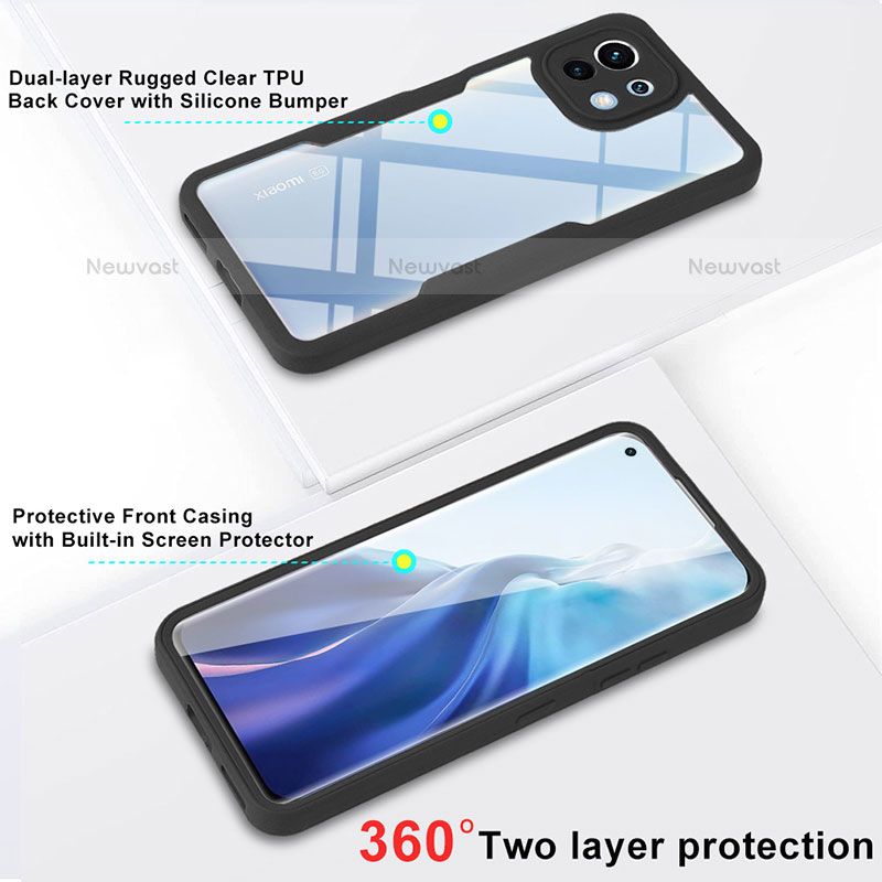 Silicone Transparent Frame Case Cover 360 Degrees M01 for Xiaomi Mi 11 5G