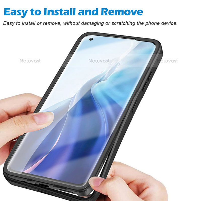 Silicone Transparent Frame Case Cover 360 Degrees M01 for Xiaomi Mi 11 Lite 5G NE