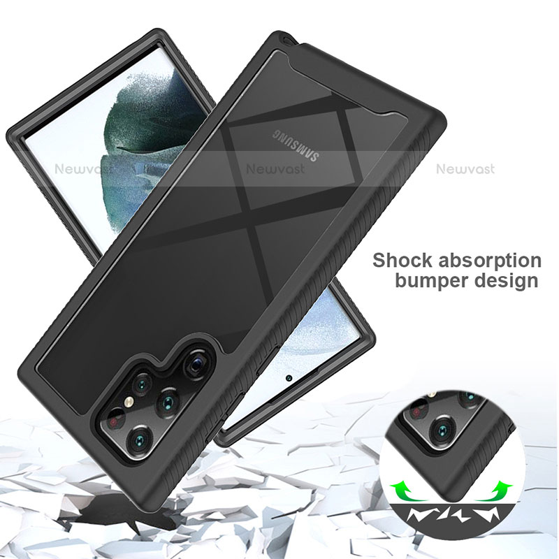 Silicone Transparent Frame Case Cover 360 Degrees M03 for Samsung Galaxy S21 Ultra 5G