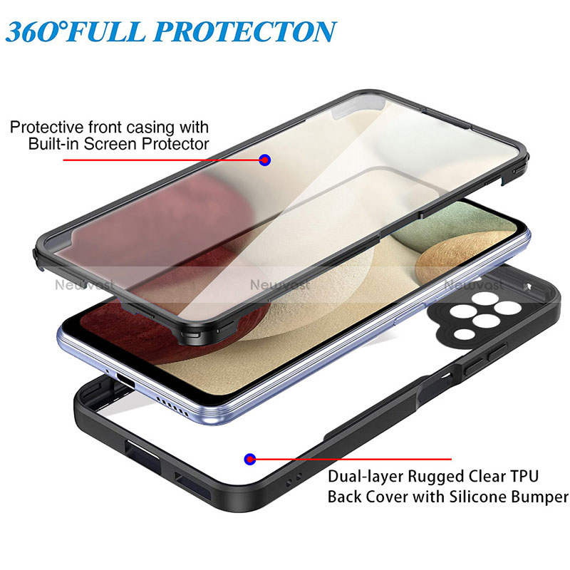 Silicone Transparent Frame Case Cover 360 Degrees MJ1 for Samsung Galaxy A12 5G