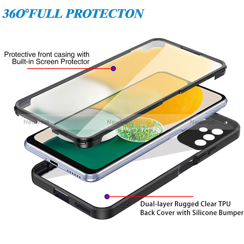 Silicone Transparent Frame Case Cover 360 Degrees MJ1 for Samsung Galaxy A13 5G