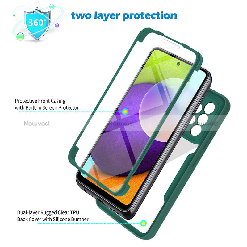 Silicone Transparent Frame Case Cover 360 Degrees MJ1 for Samsung Galaxy A52 4G