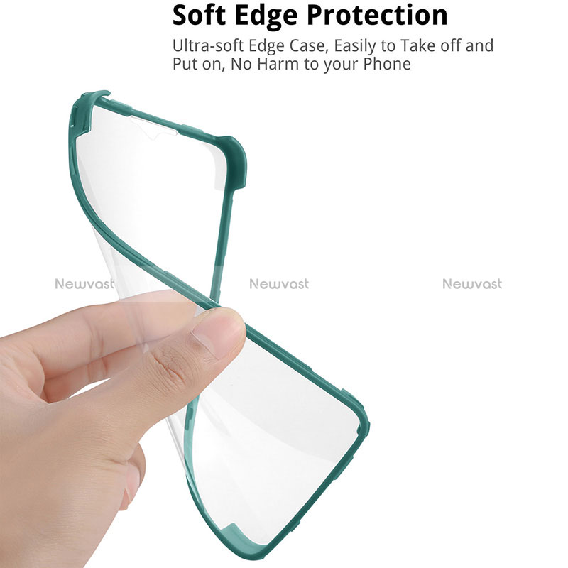 Silicone Transparent Frame Case Cover 360 Degrees MJ1 for Samsung Galaxy A52s 5G